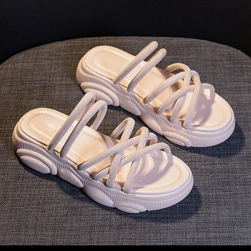 Sandals Women Summer Thick-soled All-match Outdoor Wear Roman Sandals and Slippers Dual-use Sandals Slippers Women Summer Outdoor Wear