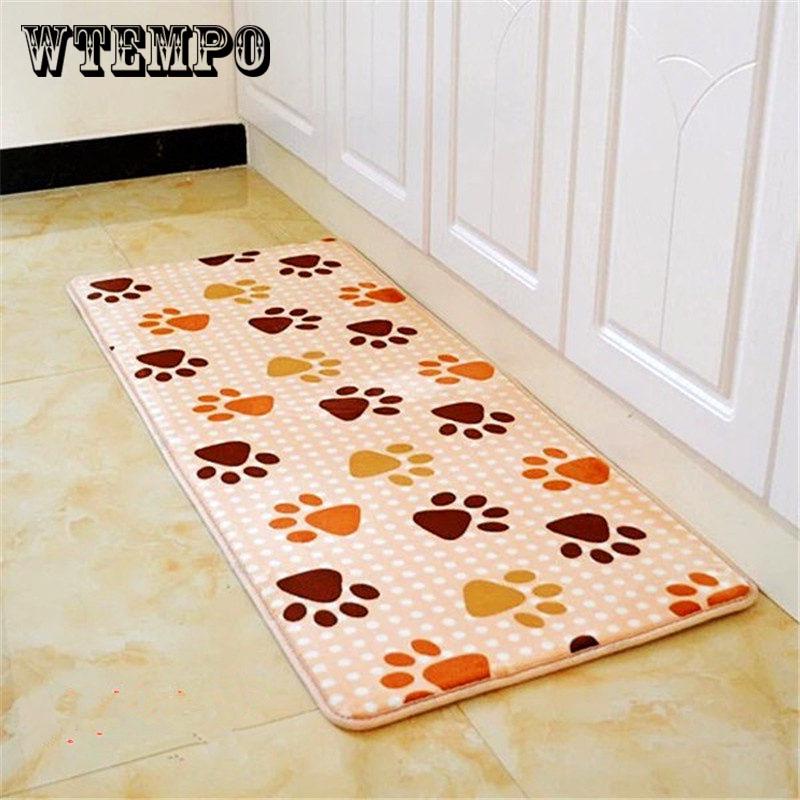 Bath Kitchen Floor Door Bedroom Mats Carpet Non-Slip flannel fabric Home Rugs  printed