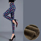 Brushed Milk Silk Plus Velvet Leggings Graffiti Printed Letters Flower Pattern Colored Pants Women's Outer Wear Large Stretch Pants