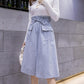 Casual Solid A-line Cotton Midi Skirts Women 2020 Summer Long Black Skirts Womens Pocket Elastic Waist Womens Skirts Female