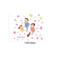 [Wall stickers] happy family and dog flowers butterfly wall stickers home decor living room bedroom