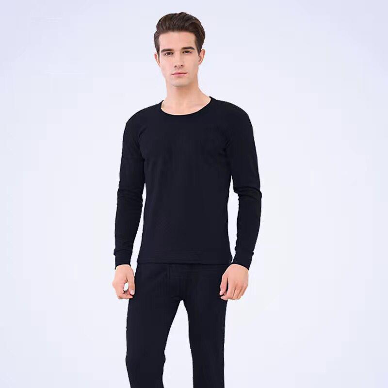 Men's Plus Velvet Thick Thermal Underwear Suit Autumn Clothes Long Trousers Youth Plush Sweater Plus Size Winter