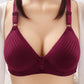 Fashion Large Size Front Buckle Breathable No Steel Ring Gathering Bra Soft and Comfortable Middle-aged and Elderly Women's Breast Underwear Bra