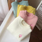 Girls' Sweater Foreign Style Children's Pullover Baby Thickened Plush Warm Knitted Bottom Shirt