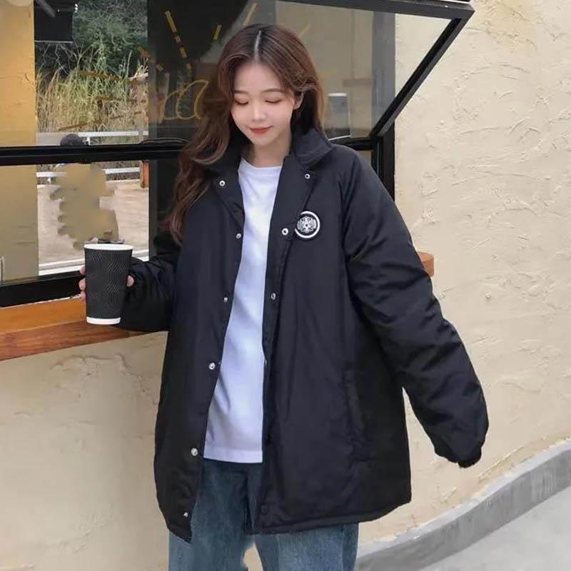 Winter Harbor Style Harajuku Loose Bread Clothes Thick Mid-length Padded Jacket Women