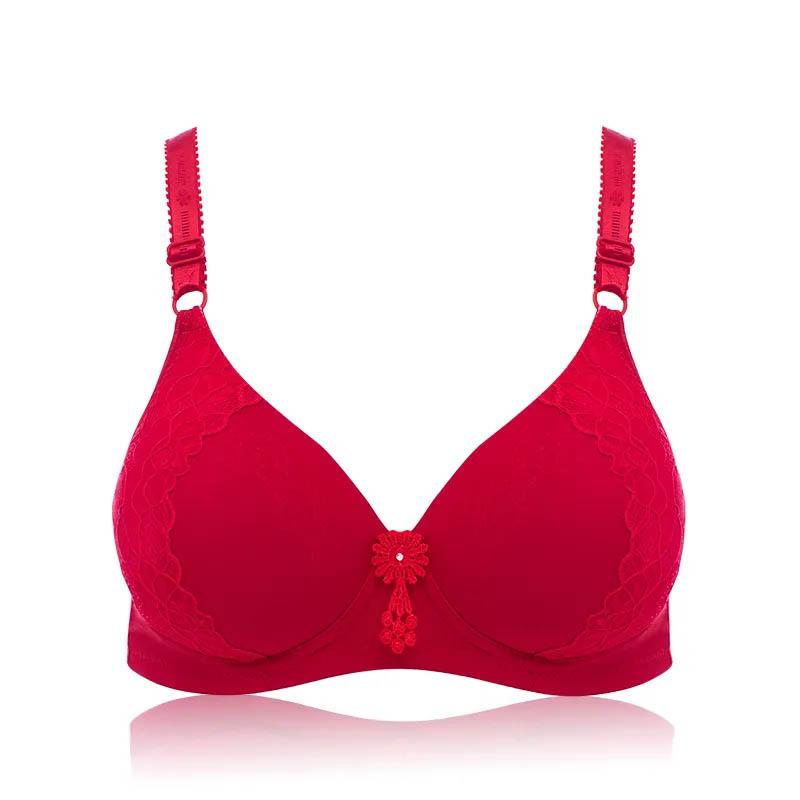 Large Size Thin Breathable No Steel Ring Bra Gathering Comfortable Simple Lace Design Fashion Sexy Ladies Bra