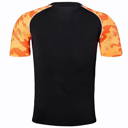 Summer Sport Shirt Men T-shirt Half Sleeve Elastic Fitness Tees Breathable Casual Quick Dry Top Camouflage Contrast Color Tights