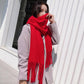 Scarves Lady Winter Thicken Warm Soft Pashmina Shawls Wraps Female Knitted Wool Long Scarf