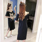 Summer Women's Strapless Sling Dress Women's Loose Mid-length Short Sleeve T-shirt Skirt Casual Comfortable Fabric Soft Women's Straight Dress