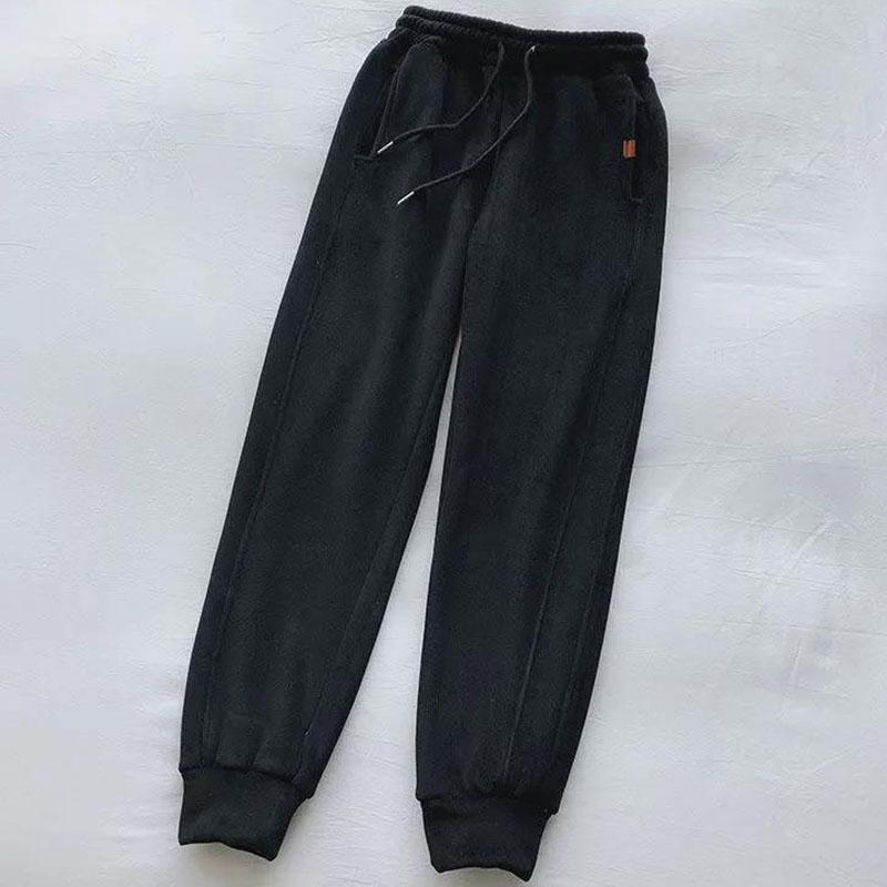 Thickened Lamb Velvet Sweatpants Women Autumn and Winter Loose and Thin High Waist Corset Harlan Casual Plus Velvet Guard Pants