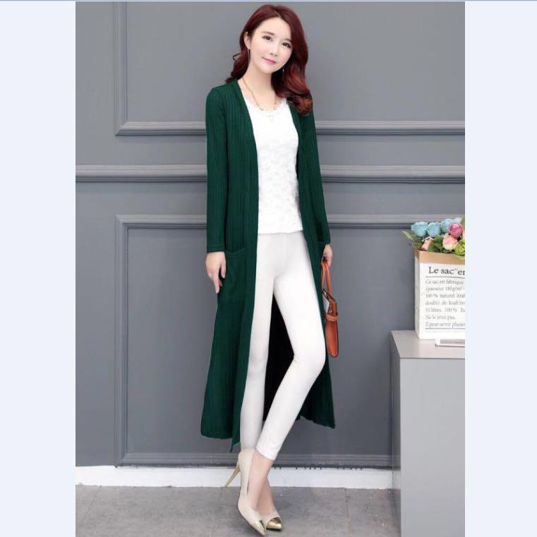 Wild Mid-length Long-sleeved Trench Coat Outer Shawl Coat Women Knitted Cardigan Sweater
