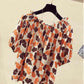 One-shoulder Top Women's Short-sleeved Loose-fitting Belly Slimming Women's Blouse Floral Chiffon Shirt Top Women's Off-shoulder Chiffon Shirt