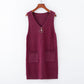 Spring and Autumn All-match Loose Vest Skirt Mid-length Knitted Vest Dress Fashion Solid Color Female Vest Skirt