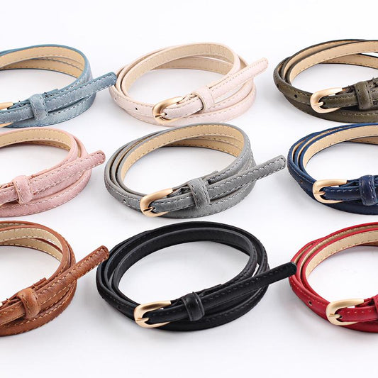 Fashion Decorative Thin Belts Ladies Pu Casual Decorative Denim Pin Buckle Belts