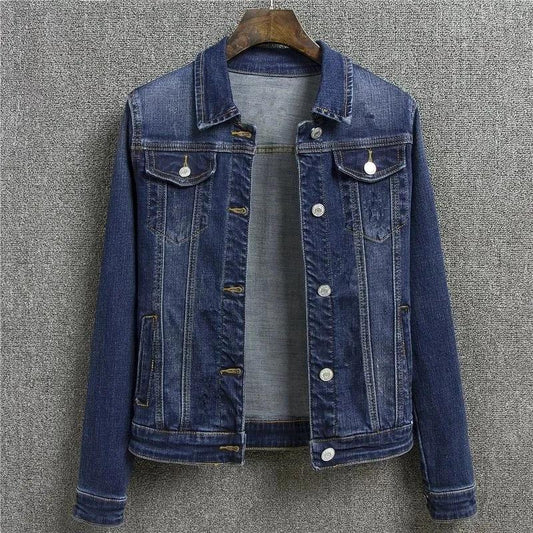 Denim Jacket Women's Autumn and Winter Slim Casual Jeans Jacket Student New Short Top Lapel Classic Denim Coat All Match Jacket