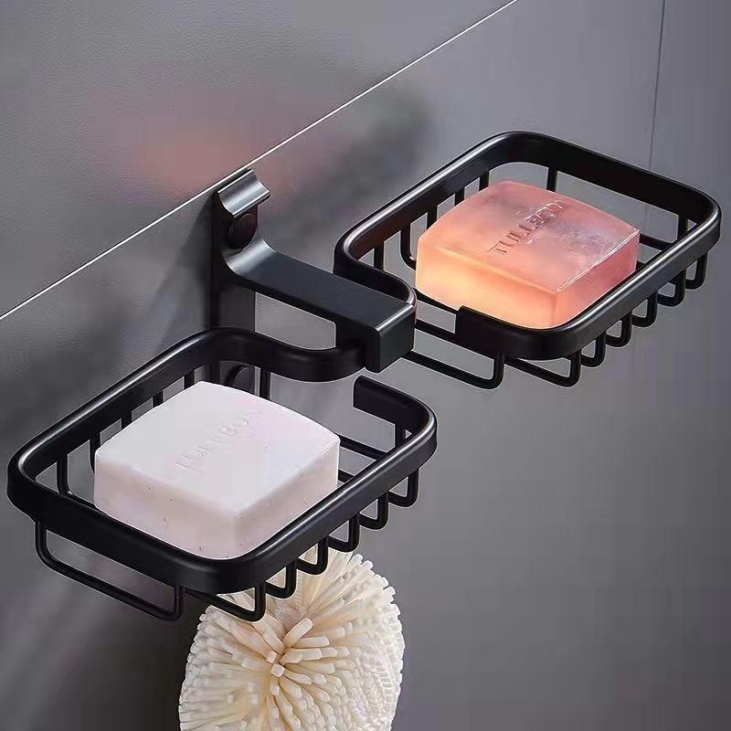 Soap Box Drain Shelf Bathroom Shelf Toilet Creative Free Punch Rack Household Wall-mounted Household Rack Organizer Strong Suction Soap Dish