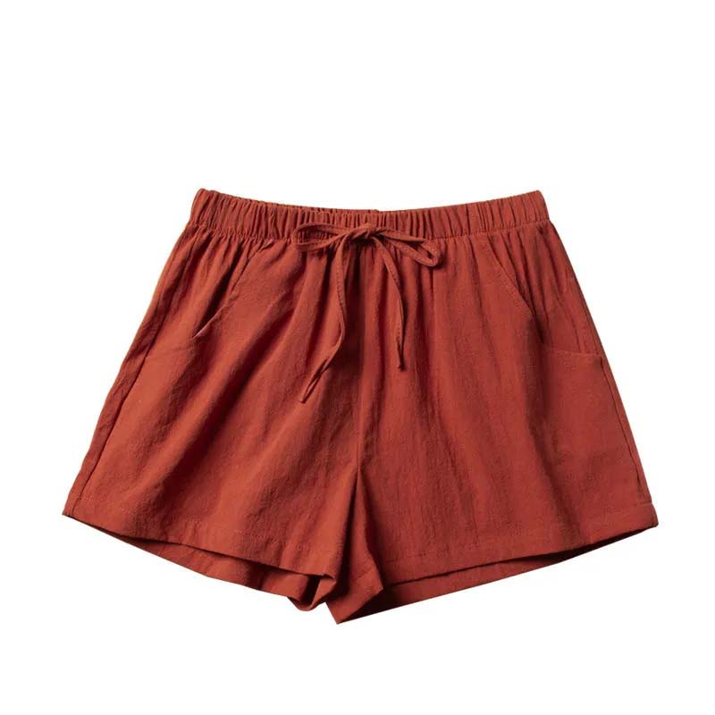 Cotton and Linen Bow Shorts for Women Summer High Waist Loose Thin All-match Wide-leg Three-point Pants Outer Wear Casual Short Pants Sports Shorts