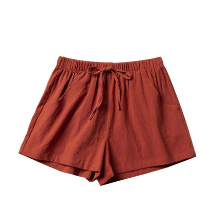 Cotton and Linen Bow Shorts for Women Summer High Waist Loose Thin All-match Wide-leg Three-point Pants Outer Wear Casual Short Pants Sports Shorts