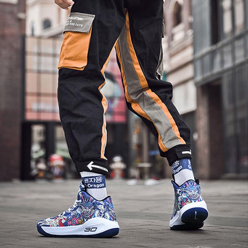 36-44 Men Sneakers Cartoon Basketball Shoes Non-slip Shockproof Lightweight Breathable Running Shoes