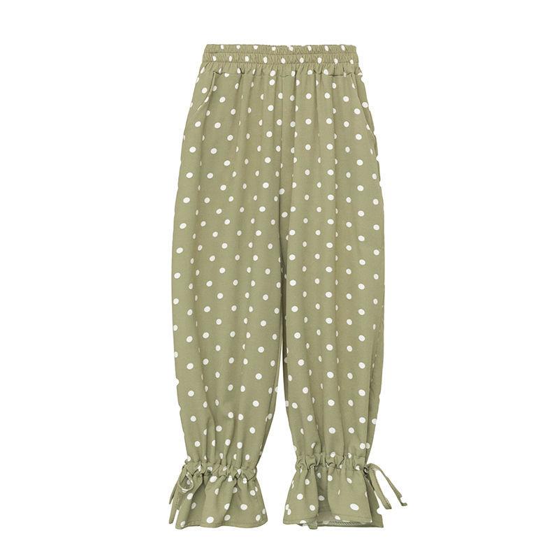 WTEMPO Chiffon Harem Trousers Summer Cool  Thin Women Loose High Waist Wide Leg Straight Trousers Casual Comfortable Office Home Go Out Party