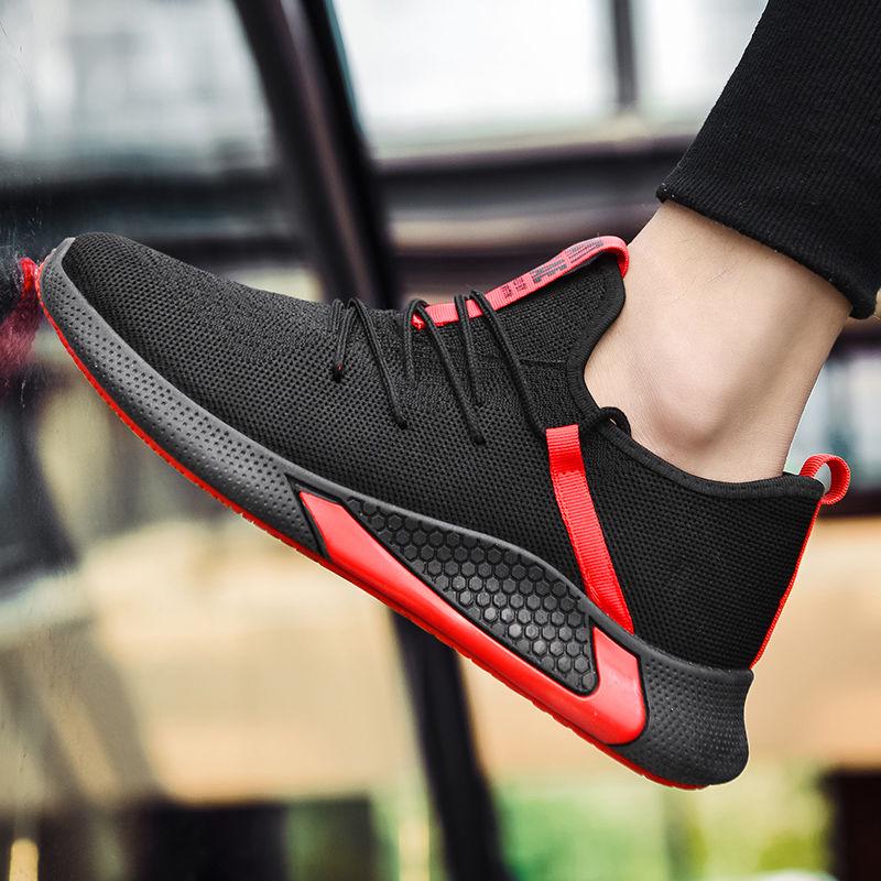 Running Shoes Men Breathable Light Weight Trainers Shoes Large Size Athletics Sports Shoes Green Red Outdoor Jogging Shoes