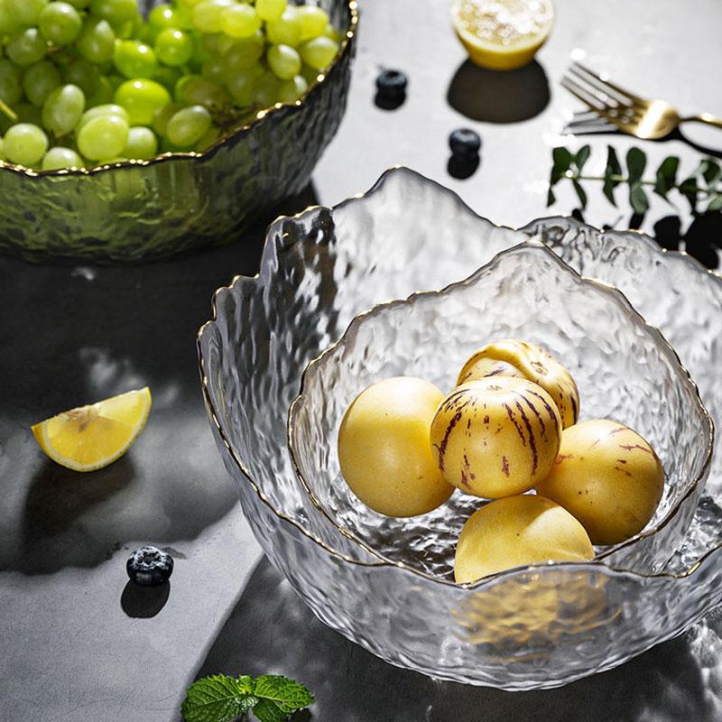 Japanese Phnom Penh Glass Salad Bowl Set Household Rice Bowl Soup Bowl Fruit Plate Creative Dessert Tableware