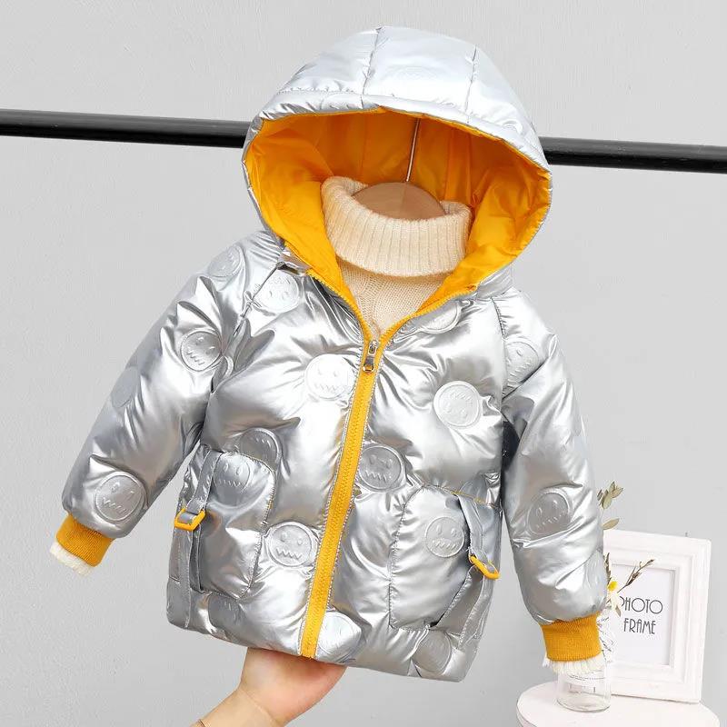 Girls' Down Jacket Shiny Face-free Winter Wear Thick Warm and Windproof Jacket