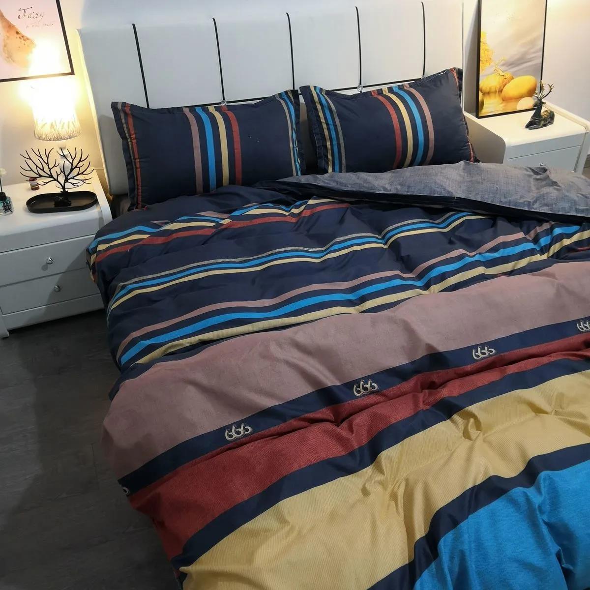 Cotton Fashion Printing Four-piece Skin-friendly Soft Quilt Cover Sheet Double Bed Bedding Set