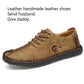 Genuine Leather Handmade Shoes Low-top Soft Bottom Peas Shoes Large Size Men's Shoes Father Shoes