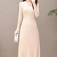 Autumn and Winter Slim-fit Inner Base Skirt Mid-length Casual Pleated Skirt Solid Color Over-the-knee Women's Sweater Dress