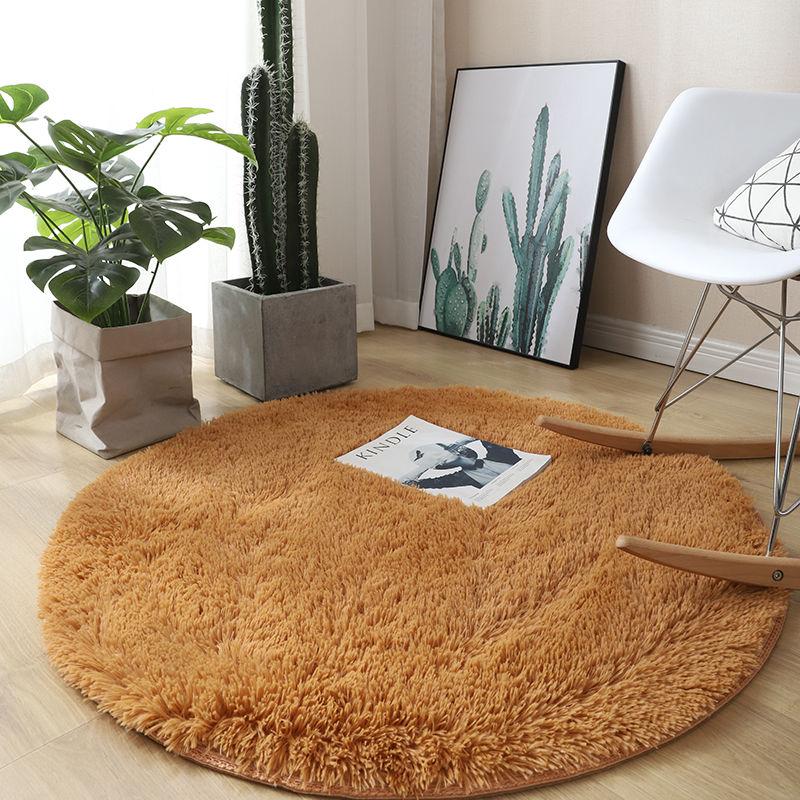 Thicken Round Carpet Living Room Bedroom Cute Room Bedside Carpet Fitness Yoga Carpet Hanging Basket Computer Chair Mat