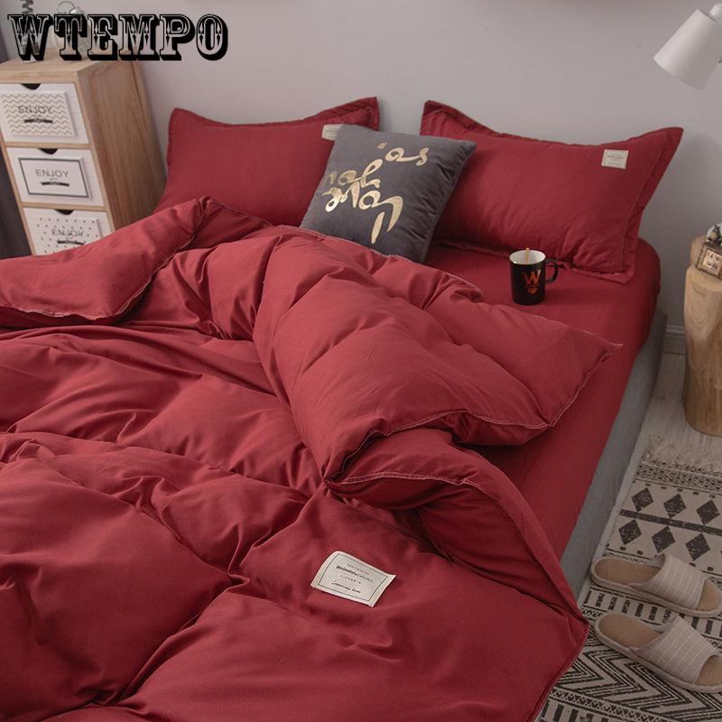 Solid Color Texture Pattern Duvet Cover Set Queen King Size Solid AB Double Side Printed Bed Set Single Double Bed Cover Pink