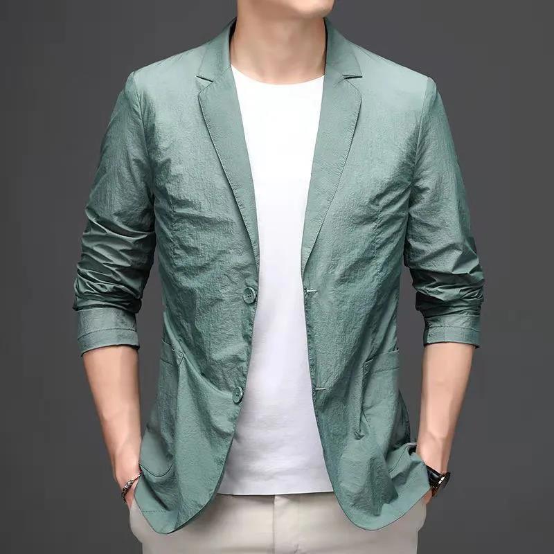 Casual Business Jacket Thin Sun Protection Suit Jacket Sports Suit Trend Spring and Summer Men's Tops