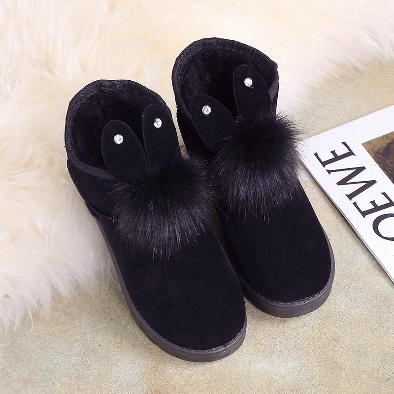 Women Winter Warm Boots Lady Snow Boots Fashion Rabbit Ears Wear Ankle Boots Winter Cotton Shoes