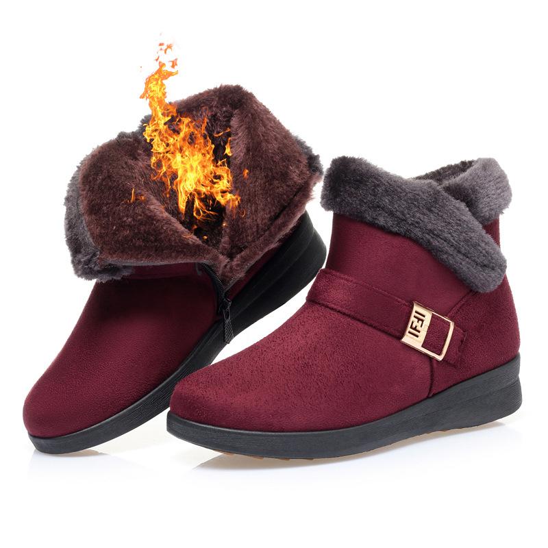 Women Snow Boots Winter Warm Thick Fur Boots Non Slip Flat Couple Boots Ankle Booties Woman Outdoor Footwear