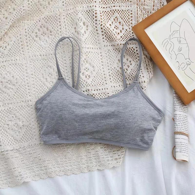 Cross Style Beautiful Back Suspender Vest Gathered Wrap Chest Rag Top Backing Anti Light Hand Holding Girl's Solid Color Bra