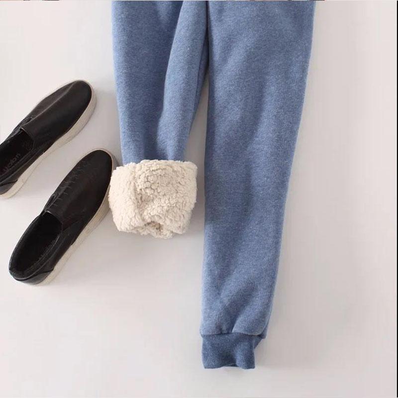 Winter Lamb Velvet Thick Sports Pants Feet Plus Velvet Casual Pants Loose Harem Pants Plus Size Cotton Trousers Trousers Women
