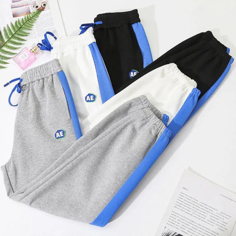 Cotton Summer Sports Trousers Women's Loose All-match Color Contrast Casual Pants Harem Pants Women's Trendy Pants