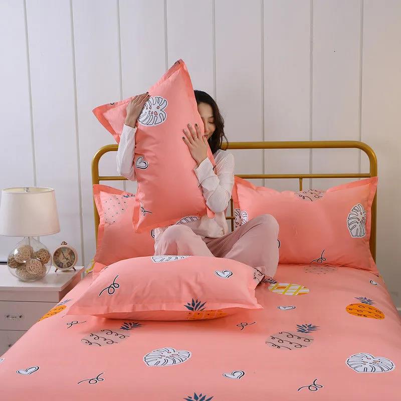 Pure Cotton Pillowcase Two Sets of Modern Minimalist Bedding Printing Pillow Dust Cover Single Double Pillowcase