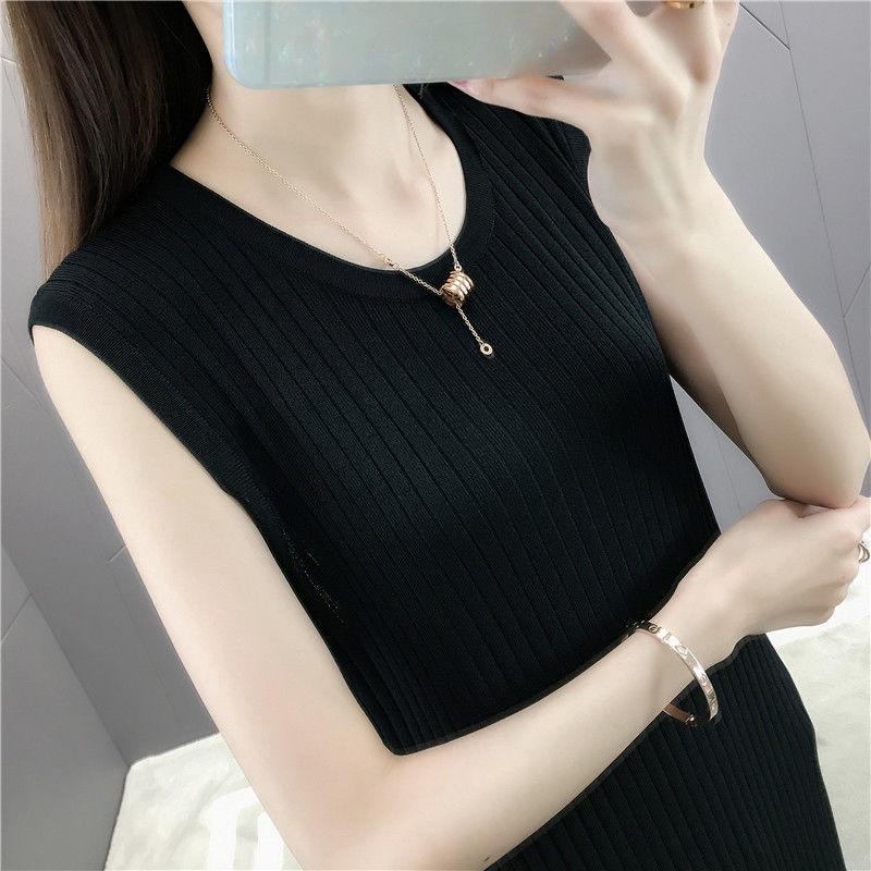 Mid-length sleeveless knit vest skirt sweater skirt for women wearing autumn and winter wear