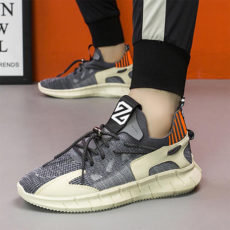 Fall Men's Korean Sneakers Trendy Flying Woven Sports Shoes All-match Comfortable Men's Shoes