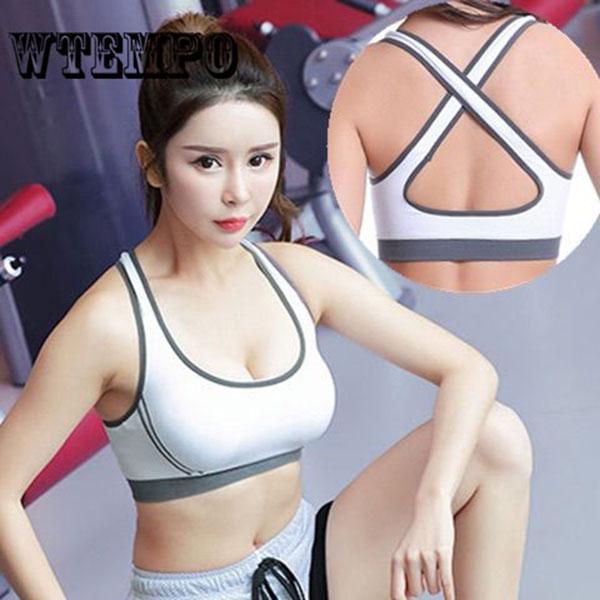 Women Letter Bra Top Push Up Fitness Running Yoga Bra Underwear Cotton Tops Gym Wear Sportswear