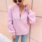 Women Sweater Autumn Tops for Women Solid Zipper V Neck Knitted Sweaters Women Clothing Female