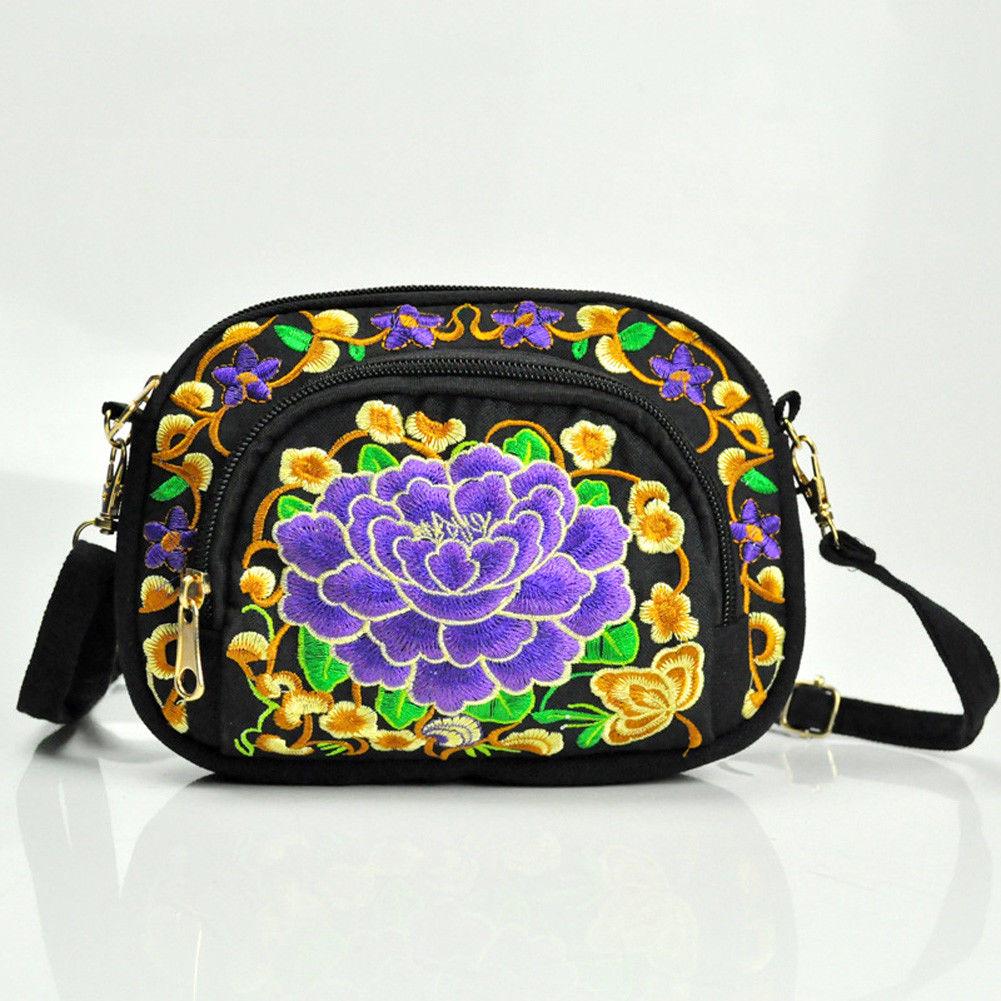 Embroidery Floral Women Messenger Bag Hmong Vintage Chinese National Style Crossbody Sh