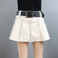 PU Leather Short Skirt Women's Spring and Autumn High Waist Slimming Personality Rivet A-line Skirt Pants