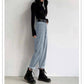 High-waisted denim wide-leg pants women's loose drooping summer new style retro straight pants