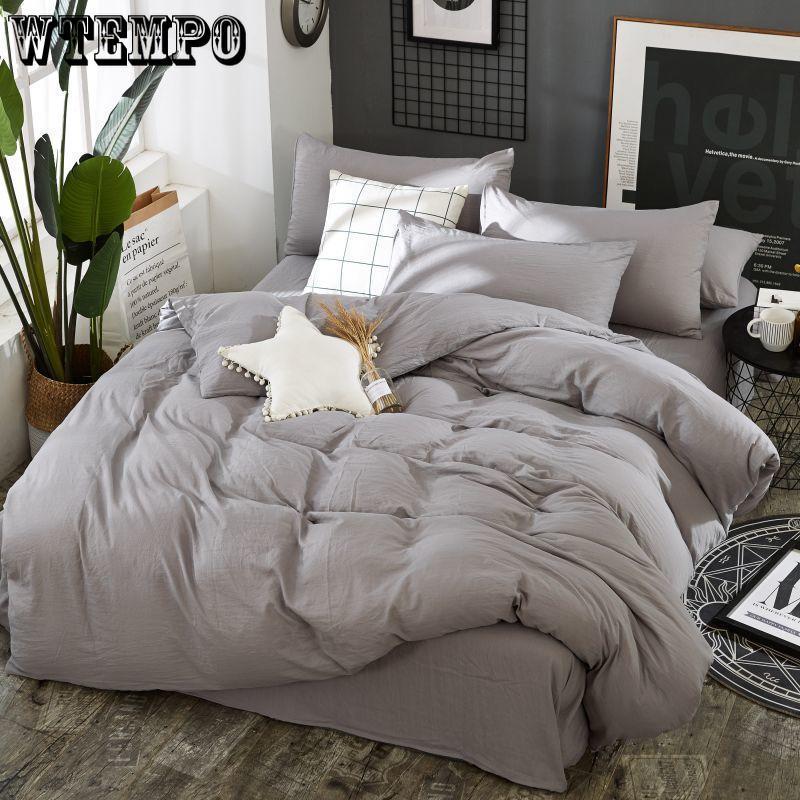 Bedding Set Queen King Single Duvet Cover Set Bed Linen Set Gray BedClothes