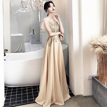 Ladies Fashion Long Sleeve Dress Elegant High Waist Dress Dinner Dress Plus Size Princess Dress