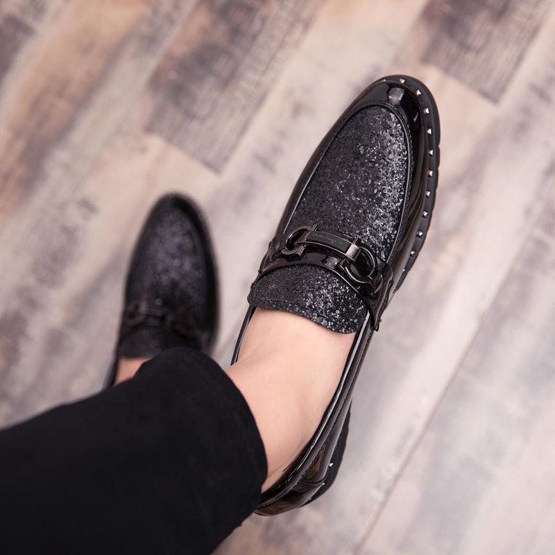 Men Shoes Pointed Iron Toe Leather Dress Shoes  Formal Business Shoes Men