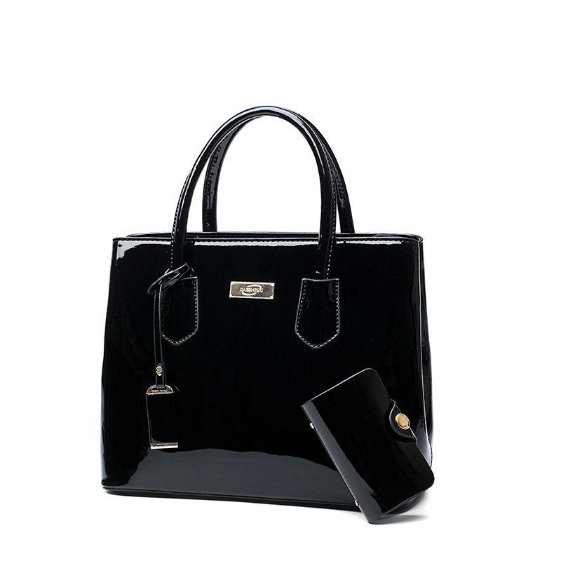 Fashion Minimalist Patent Leather Handbag Female Bright Skin Wild Messenger Bag Women Shoulder Bag